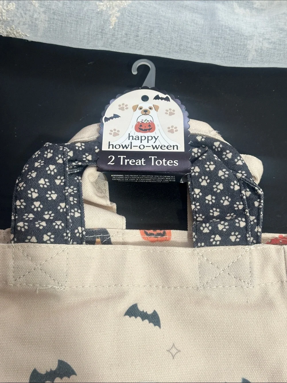 Halloween mini canvas treat totes set of 2